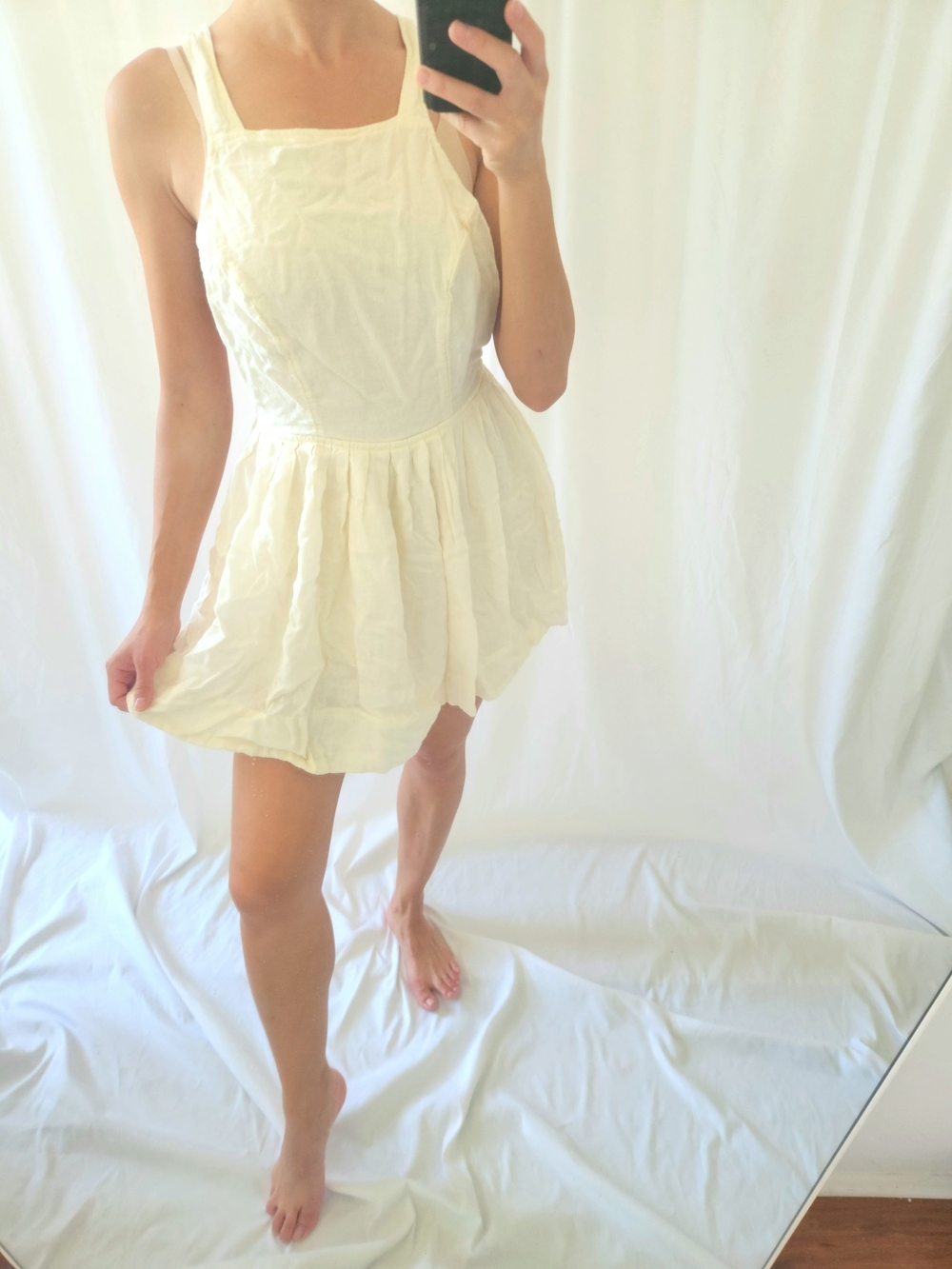 Free People Cream Mini Dress